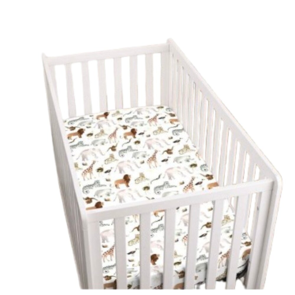 Animal Print Mini Crib Sheet - EUC